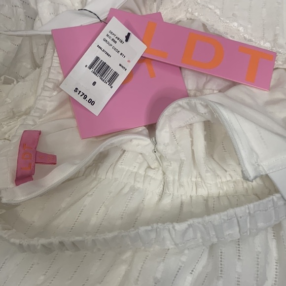 LDT Celia White Eyelet Tiered Mini Dress- NWT - Picture 13 of 15